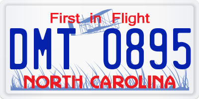 NC license plate DMT0895