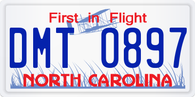 NC license plate DMT0897
