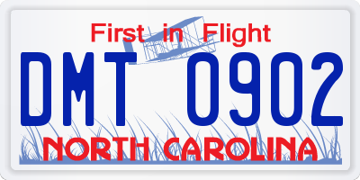 NC license plate DMT0902