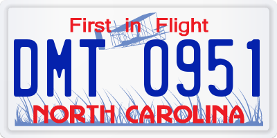 NC license plate DMT0951