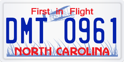 NC license plate DMT0961