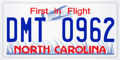 NC license plate DMT0962
