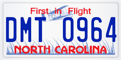 NC license plate DMT0964