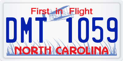 NC license plate DMT1059