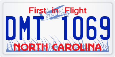NC license plate DMT1069