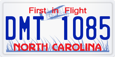 NC license plate DMT1085