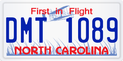 NC license plate DMT1089