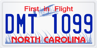 NC license plate DMT1099