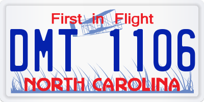 NC license plate DMT1106