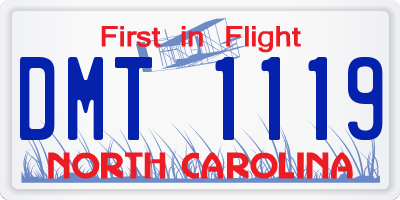 NC license plate DMT1119