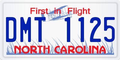NC license plate DMT1125