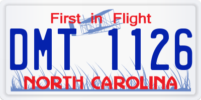 NC license plate DMT1126