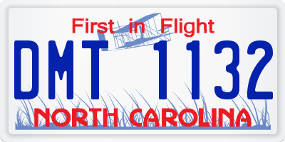 NC license plate DMT1132