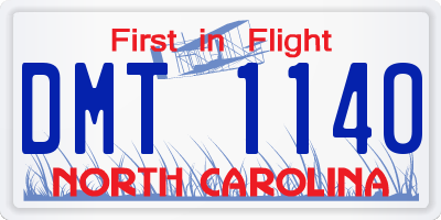 NC license plate DMT1140