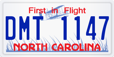 NC license plate DMT1147