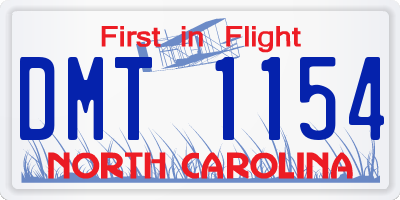 NC license plate DMT1154