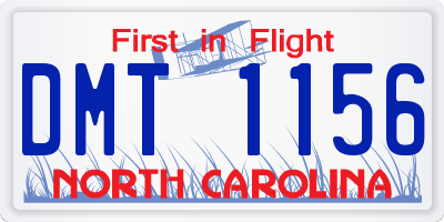 NC license plate DMT1156