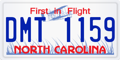 NC license plate DMT1159