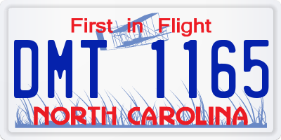 NC license plate DMT1165