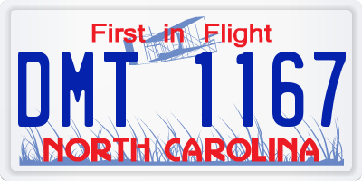NC license plate DMT1167