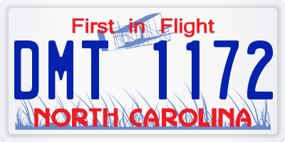 NC license plate DMT1172