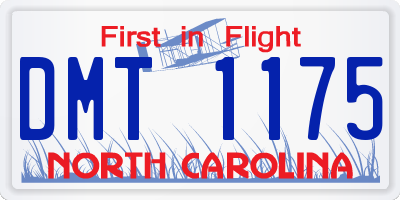 NC license plate DMT1175