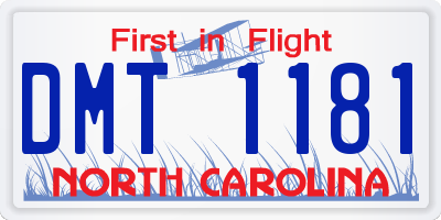 NC license plate DMT1181
