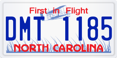 NC license plate DMT1185