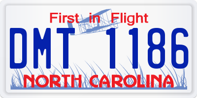 NC license plate DMT1186