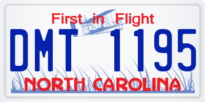 NC license plate DMT1195