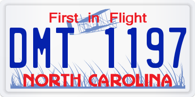 NC license plate DMT1197
