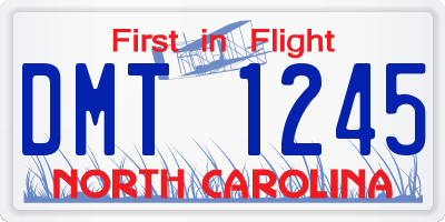 NC license plate DMT1245