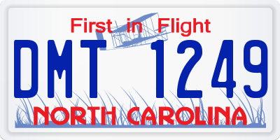 NC license plate DMT1249