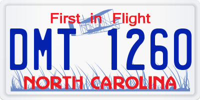 NC license plate DMT1260