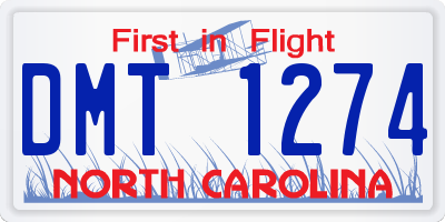 NC license plate DMT1274