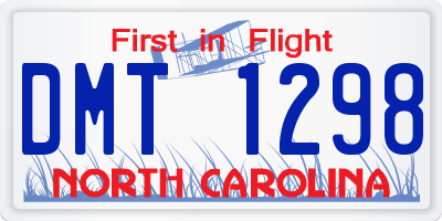 NC license plate DMT1298