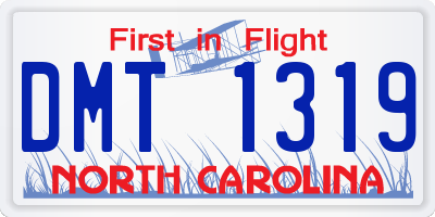 NC license plate DMT1319
