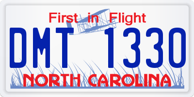 NC license plate DMT1330