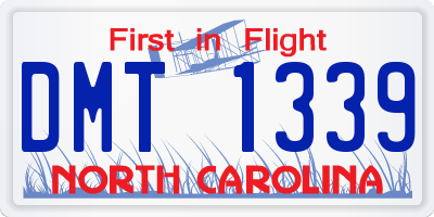 NC license plate DMT1339