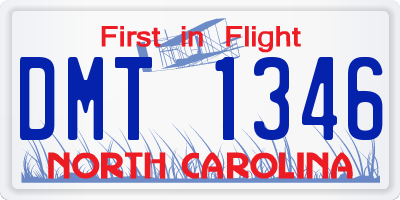 NC license plate DMT1346