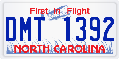 NC license plate DMT1392