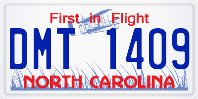 NC license plate DMT1409