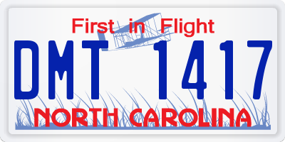 NC license plate DMT1417