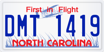 NC license plate DMT1419
