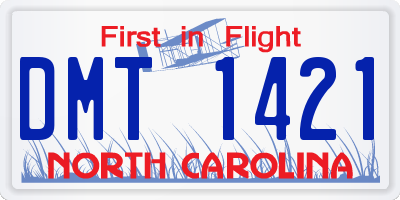 NC license plate DMT1421