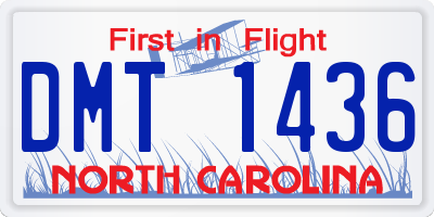 NC license plate DMT1436