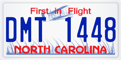 NC license plate DMT1448