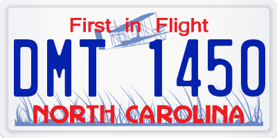 NC license plate DMT1450
