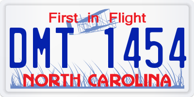 NC license plate DMT1454