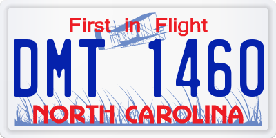 NC license plate DMT1460